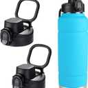Auto Spout Lid for Bubba Trailblazer 24 32 40 oz Water Bottle, 2 Pack Lid Compatible with Bubba Flo Kids 16oz Wide Mouth Water Bottle, Portable Replacement Cap2pcs