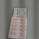 BTArtbox French Tip Press On Nails Almond - Press on Nails Short with Metallic Chrome Silver Finish, Supremely Fit & Natural Glue On Nails in 16 Sizes, Dazzling Pink