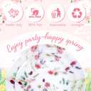 LIYH 32 Pcs Floral Plates Set Heavy Duty Plastic Plates Spring Pink Floral Plastic Plate Elegant Wedding Baby Shower Flower Dinnerware Set - 10.25" Dinner & 7.5" Dessert Plate