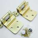 DecoBasics 3/8" Inset Cabinet Hinges Gold (25 Pair -50 Pcs) Offset Self Closing Cabinet Hinges for Kitchen Cabinets Brass Plated w/Silicon Bumpers & Upgraded Screws