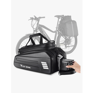 Ebike Battery Bag - Hard Shell E Bike Rack Bag, 30L Electric Bicycle Rear Rack Bag, Multifunction Large Pannier for Bicycle, Electric Bike Rear Seat Bag Bike Trunk Bag (BLACK1)