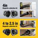 Magnetic Dust Collection Fittings for 4" Woodwork Shop Vacuums Dust Hose, One-to-Multi Quickly Connect and Interlock Dust Collector System w/1PK Mag Port Connector+3Set 4"Coupler