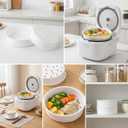 2PCS Plastic Steamer Basket Set for Rice Cooker & Pots - Multipurpose Kitchen Gadgets for Vegetables, Dumplings, Food Steam Cooking Accessories (White)