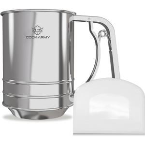 Flour Sifter , 3 Cup Stainless Steel , Great Double-layer Baking Sifters for all Baking Flour and Powdered sugar, Flour Strainer