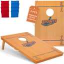 Regulation (4x2) or Tailgate (3x2) Cornhole Board Set for Adults, Premium Wooden Bean Bag Toss Game with 8 All-Weather Bean Bags, Integrated Bean Bag Storage, Foldable Legs Outdoor Game