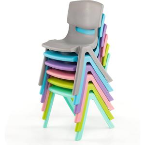 Axidou 6 Pack Premium 11" H Plastic Stackable School Chairs, Toddler and Kids Chair for Daycare, School, Outdoor, Home - Light Color