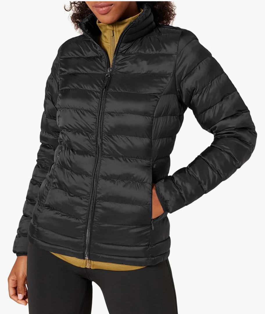 Amazon Essentials women's Lightweight Long-Sleeve Water-Resistant Packable Puffer Jacket, S