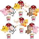 6 Set Farm Animal Party Decorations Farm Animal Centerpiece Sticks with Metal Buckets Table Toppers Animals Theme Party Baby Shower Farm Birthday Party Supplies