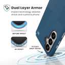 Speck Samsung Galaxy S26+ Presidio2 Grip + Magnet Case - Deep Sea/Silver Metallic/Spell Blue