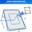 Volleyball Baseball Rebounder Net, Softball Rebounder Pitchback Net Quick Adjustments, Quick Adjustments Lacrosse Bounce Back Practice Equipment, Ideal for Outdoor Indoor and Backyard Training
