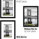 11x14 Picture Frames Solid Wood Display Pictures 9x12 or 8x10 with Mat or 11x14 Frame without Mat Poster Photo Frame Art with 2 Mats for Wall Mounting or Table Top(Black)