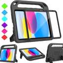 BMOUO Kids Case for iPad 11th Generation (A16) 11 Inch 2025/iPad 10th Generation 10.9" 2022 - with Built-in Screen Protector, Shockproof Handle Stand iPad 11th/10th Generation Case for Kids, Black