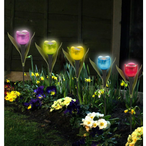 5 x Bytech 5-Pack Solar Powered Tulip Stake