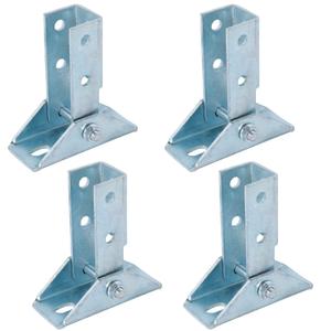 MYZHRE 2 Pcs Adjustable Brace Fitting, Solar Panel Bracket Base, 8 Hole Wing, 180 Degree Turn Joint Connector, Fits 1/2" Bolt, 1-5/8" Post Channel