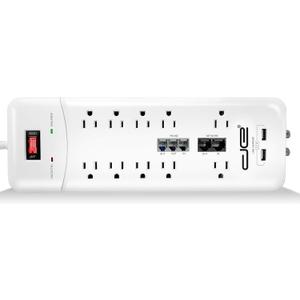 Digital Energy 10-Outlet Straight Plug 4050 Joules Heavy Duty Surge Protector (15 FT, WHT) (White)