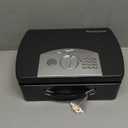 SentrySafe Portable Black Safe Box with Digital Keypad Lock, Small Steel Travel Safe with Carrying Handle for Money, Passport, 0.21 Cubic Feet, 4.4 x 13 x 10 Inches, P021E