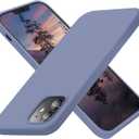 Cordking Designed for iPhone 12 Case, Designed for iPhone 12 Pro Case, Silicone Shockproof Phone Case with [Soft Anti-Scratch Microfiber Lining] 6.1 inch, Lavender Gray