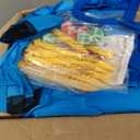 Inflatable Bounce House with Slide, Jumping Castle with Blower, Climbing Wall, Dartboard, Basketball Hoop and 50 Ball Pit Balls, 108x122x86 Inch