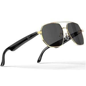 AI Smart Glasses with Chat GPT, AI Translation Glasses with 164 Language, Classic Aviator Sunglasses with Voice Assistant/AI Calling, IP65 Waterproof, Multifunctional Smart Glasses for Men Women