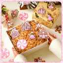 30 Pcs Pink Christmas Gingerbread Hanging Ornaments Pastel Gingerbread Ornaments Candy and House Soft PVC Christmas Tree Wall Hanging Decoration for Xmas Party Office Home Decor Winter