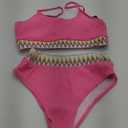 Women's High Waisted Swimsuit Two Piece Ribbed Bikini Sets Crop Top High Cut Cheeky Bathing Suits (X-Large)