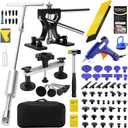 139PCS Dent Puller Kit, Paintless Dent Removal Kit, Car Dent Repair Kit with Metal Dent Lifter, Bridge Puller, T-Slide Hammer, Professional PDR Tools for dents, dings, creases and Hail Damage