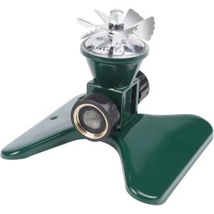 Biswing 1 Pack Lawn Sprinkler, Heavy Duty Metal Square Garden Sprinkler, 360 Degree Large Area Irrigation, Connectable Rotating Automatic Water Sprinklers for Yard Lawn Garden Watering