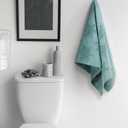 2 Pcs Winter Snowflake Bathroom Hand Towels 100% Cotton 29.5 x 13.7 Inch Blue and Green Christmas Glove Jacquard Weave Bath Towel for Kitchen Gifts Decor for Christmas