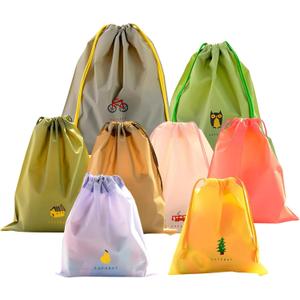 8 PCS Waterproof Drawstring Bag,Storage Bag for Wet Cloth, Shoes, Toiletries, Cosmetic,Colorful Travel Organize Pouch for Sports, Gym, Travel, Swimming, Beach (8 Colors)