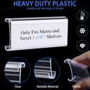 Yulejo 100 Pieces Wire Shelf Label Holders Wire Label Holder Plastic Shelf Tags for Shelving Clips with Paper Inserts, Compatible with 1-1/4 Inch Shelves