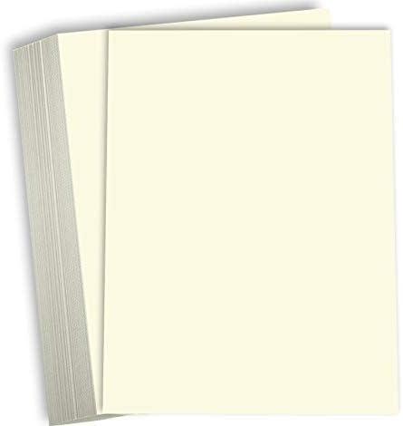 Hamilco Cream Colored Cardstock Thick Paper - 8 1/2 x 11" Heavy Weight 100 lb Cover Card Stock for Printer - 50 Pack