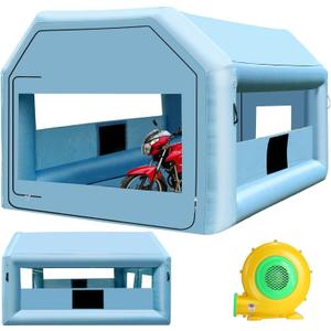 LVAOSTT Paint Booth 12.5x10x10FT Inflatable Paint Booth Portable Spray Booth Tent with Blower Air Filter System for DIY Spray Car Truck Motorcycle Garage Furniture Part Painting