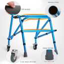2-Wheel Compact Folding Walking Aid - Aluminum Height Adjustable, 220 lbs Weight Capacity for Kids & Petite Adults