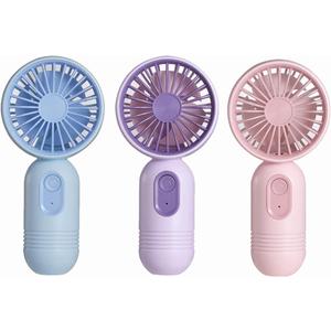 Mini Portable Fan 3 Pack, Cute Handheld Battery Operated Lightweight Small Personal Fan with 3 Speeds and USB Rechargeable Eyelash Fans for Stylish Girl Kids Women Men Office Outdoor Travel Camping (Blue & Pink & Purple)