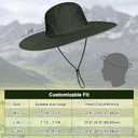 Cooltto L/XL/XXL Wide Brim Sun Hat UPF 50+, Waterproof & Breathable for Men, Women - for Fishing, Hiking, Camping & Traveling