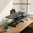 42 inch Standing Desk Converter, Height Adjustable Desktop Standing Desk with Keyboard Tray for Two Monitors, Sit to Stand up Desk Riser Computer Workstation for Home Office, Black
