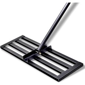 Lawn Leveling Rake Heavy Duty Steel Base with 78" Handle Professional Grade Soil Leveler for Garden Golf Course & Farm Fast Easy Assembly (30"x10")
