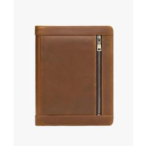 Genuine Leather A4 Conference Folder - Professional Zippered Portfolio Padfolio for Business Meetings Fits 10-11 Inch Tablet