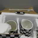 Porlien Checker Porcelain Flower Vase Home Decor Set of 2 with 5.5' High and 8' High Small Indoor Flower Bottles