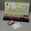 FD Wireless Keyboard and Mouse Combo - 2.4G Full-Sized Cute Colorful Mouse and Keyboard with 104 Round Keys Retro Typewriter Keyboard for Laptop/Windows/PC - Black Gradient