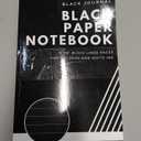 Pack of 2 Black Paper Notebook | Plain Ruled Journal with Softcover for Work, School and College Supplies | 100 Pages | Compact Size 6" x 9": Black Pages Notebook for Gel Pens and White Ink