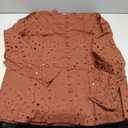 BETTE BOUTIK Women's Long Short Sleeve Tops 2025 Dressy Casual Button Hollow Out Lace Embroidered Blouses Shirts Size L