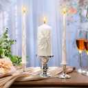 Irenare Unity Candles with Holder for Wedding Ceremony Wedding Decortions Accessories Glass Candle Holder Pillar Candle for Formal Events Church(Silver)