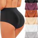 ROSYCORAL High Waisted Seamless Underwear for Women Full Coverage Hiphugger High Rise Silky No Show Briefs Panties 6 Pack (Medium, Black, White, Copper, Apricot, Dusky Mauve, Grey)