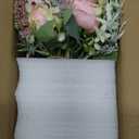 Artificial Peonies Silk Flowers Bouquet in Glass Vase Faux Flowers Bouquets Modern Penoy Arrangement for Home Decoration Table Centerpiece (Bouquet-Rose Red)