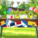 Hafangry Hispanic Heritage Month Decorations Tablecloth 21 Spanish Speaking Countries Flags Decor Kitchen Dining Room Home Decor (Retro), 84"L x 60"W