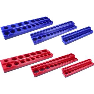 SEKETMAN Magnetic Socket Organizer Set,6pcs Socket Tool Holder Includes 1/4", 3/8", 1/2" Metric And SAE, Holds 143pcs Shallow And Deep Size Sockets, Two Colors Distinguish Between Metric And SAE SEKETMAN Magnetic Socket Organizer Set,6pcs Socket Tool Holder Includes 1/4", 3/8", 1/2" Metric And SAE, Holds 143pcs Shallow And Deep Size Sockets, Two Colors Distinguish Between Metric And SAE