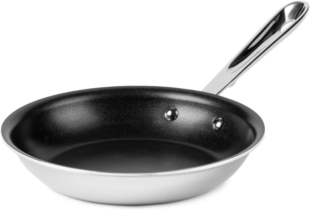 All-Clad D3 8 Inch Stainless Steel Pro Non Stick Frying pan, 3-Ply Stainless Steel Pan, Induction, Oven Broiler Safe 500F Skillet, Professional Cookware, Silver All-Clad D3 8 Inch Stainless Steel Pro Non Stick Frying pan, 3-Ply Stainless Steel Pan, Induction, Oven Broiler Safe 500F Skillet, Professional Cookware, Silver