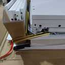 GarveeHome Modern White Chest of Drawers, 3 Drawer Dresser with Gold Handles and Legs, Wooden Nightstand with Linen-Textured Surface, Narrow Accent Cabinet End Table for Living Room, Bedroom