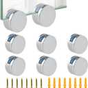 8 Pack Frameless Mirror Mounting Hardware Kit, Zinc Alloy Mirror Holders, Mirror Glass Hanging Bracket, Glass Mounting Clips Bathroom Mirrors Supporting Shelf Clamps Fits for 3-5mm Thick Glass